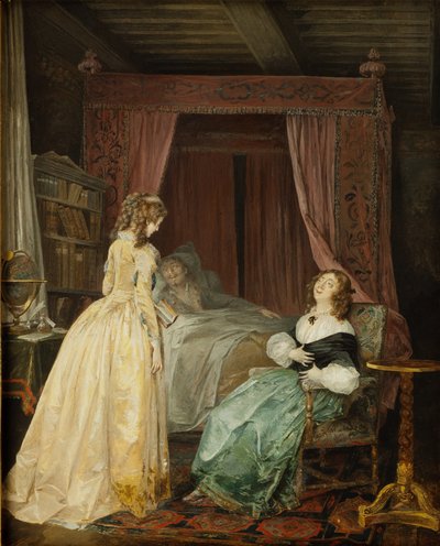 Königin Kristina von Schweden (1626-89) besucht Professor Saumaise (1588-1653) 1794 von Niclas II Lafrensen